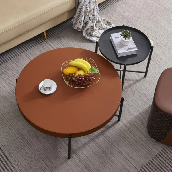 Coffee table - Side Table - Black and Brown . - Image 3