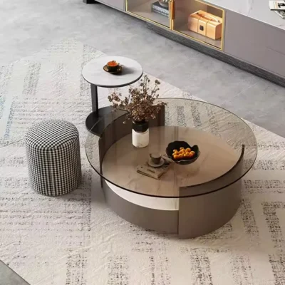 Modern Simple Coffee Table, Round Coffee Table, Luxury Home Living Room Furniture .