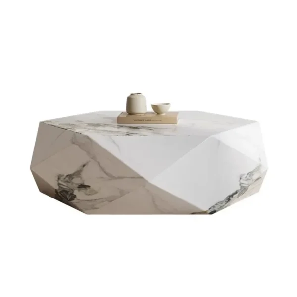 Coffee Table - Diamond Shape -White Mixed With Bit Of Grey 110cm - Image 3