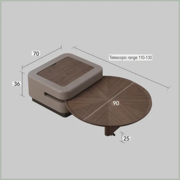 Multi-Function Lift-Top Coffee table 110cm Extendable To 132cm - Image 2