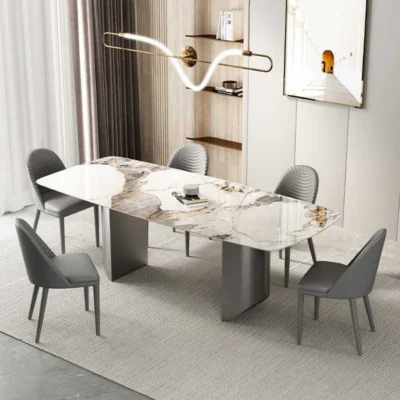 Modern Rectangular Dining Tables – Marble Top-160CM