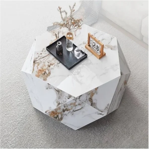 Coffee Table - Diamond Shape -White Mixed With Bit Of Grey 110cm - Image 7