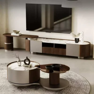 Simple Modern Coffee Table Set - Wood
