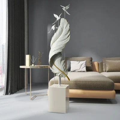 Modern Feather and Bird Sculpture 150CM