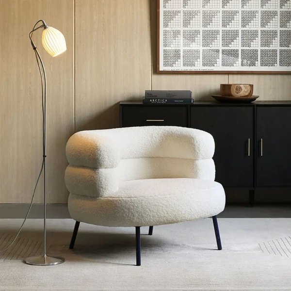 Modern Chair - Cozy Rounded Armchair with Soft Upholstery, Compact and Stylish for Living Room, Bedroom, or Office . - Image 3