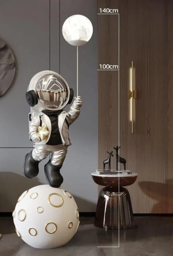POINTOLO Astronaut Statue Ornament, Astronaut Sculptures for Desktop Decoration, Outer Space Statue for Kids Room - Image 2