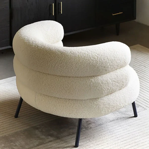 Modern Chair - Cozy Rounded Armchair with Soft Upholstery, Compact and Stylish for Living Room, Bedroom, or Office . - Image 2