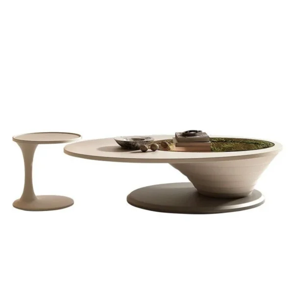 Coffee Table Swirl Coffee Table - 130CM Off White - Image 3