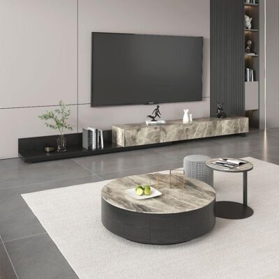 Modern Living room Table Set, TV table and Coffee Table set - extendable 200cm up to 360CM