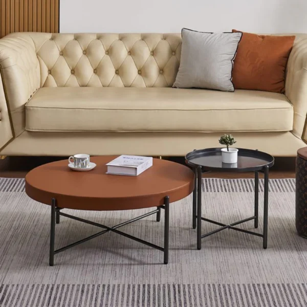 Coffee table - Side Table - Black and Brown . - Image 2