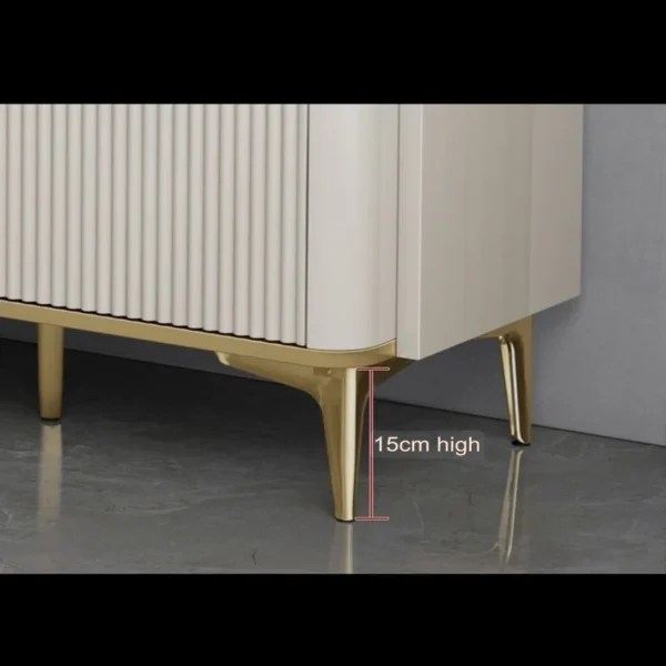Console Table - Wood with Marble Top - White - Image 11