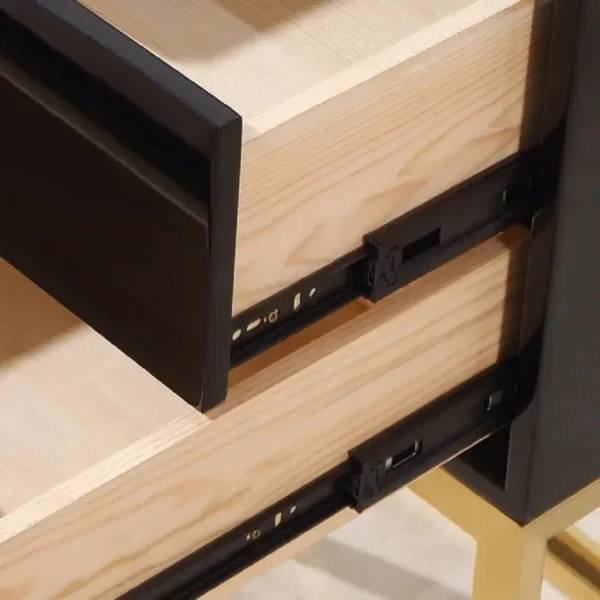 Console Table Black With Matt Gold Accent 150Cm - Image 7