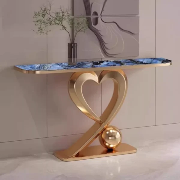 Luxury Heart-Shaped Console Table - 140CM - Image 4