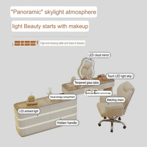 Vanity Table - Glass Top Adjustable 120cm To 220CM - Image 9