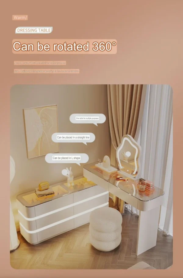 Vanity Table - Glass Top Adjustable 120cm To 220CM - Image 8