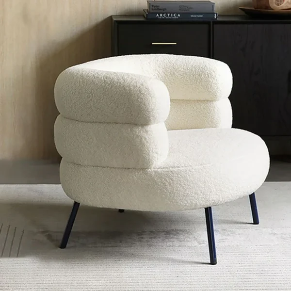 Modern Chair - Cozy Rounded Armchair with Soft Upholstery, Compact and Stylish for Living Room, Bedroom, or Office . - Image 4