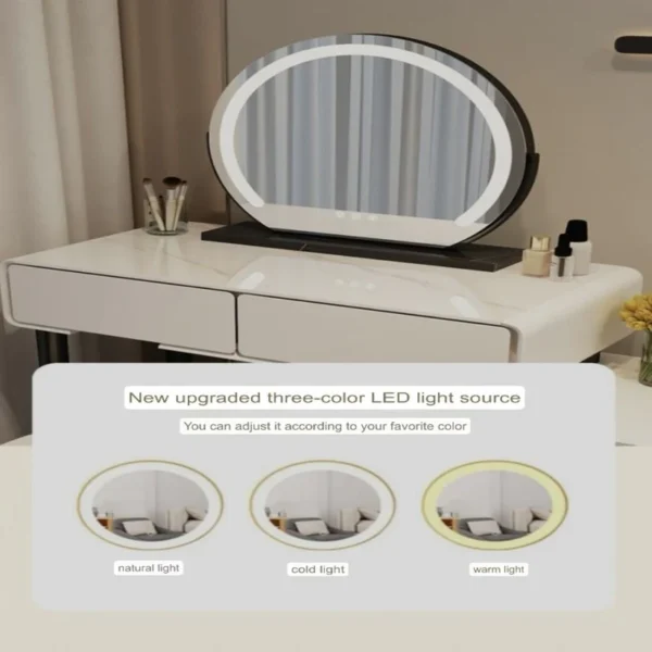 Modern Makeup Table with Chair for Bedroom 80cm - Image 3