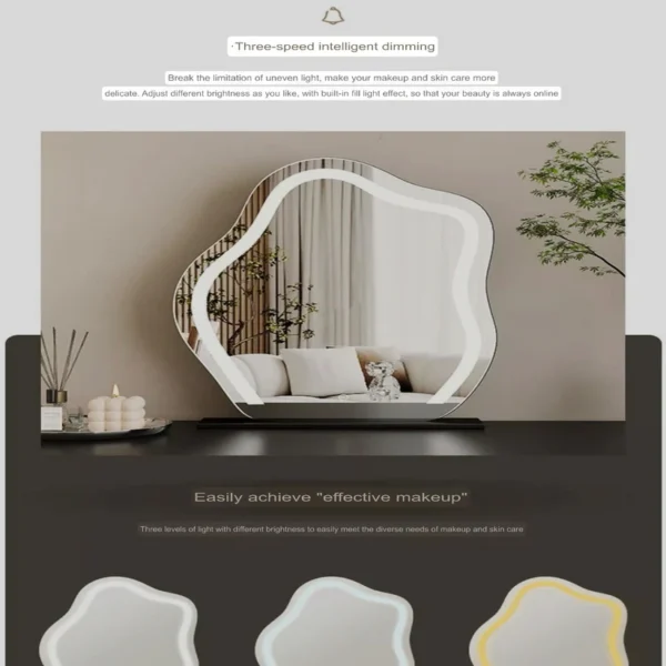 Vanity Table - Black Swan Dressing Table -Led Light 120Cm - Image 4