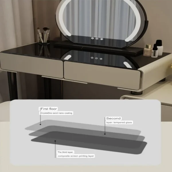 Modern Makeup Table with Chair for Bedroom 80cm - Image 2