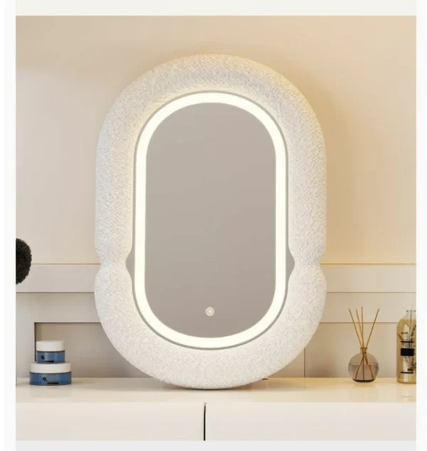 Modern Vanity Table -White Swan - Dressing Table Solid Wood Marble Top -200CM -White - Image 8