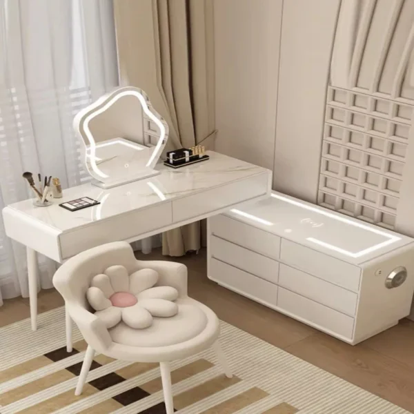 Smart Vanity Table - Dressing Table With LED Mirror and Chair 200cm - Image 5