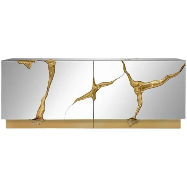 Luxury Console Table White with golden Accent -160cm - Image 2