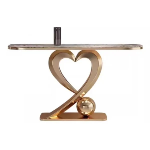 Luxury Heart-Shaped Console Table - 140CM - Image 2