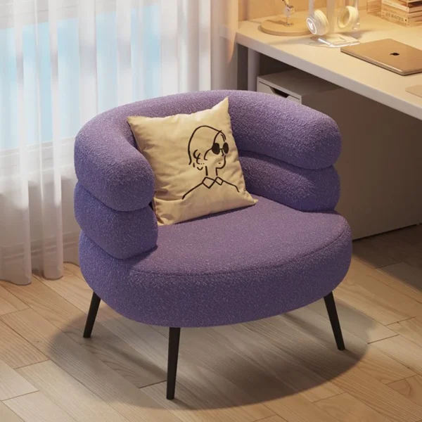 Modern Chair - Cozy Rounded Armchair with Soft Upholstery, Compact and Stylish for Living Room, Bedroom, or Office .