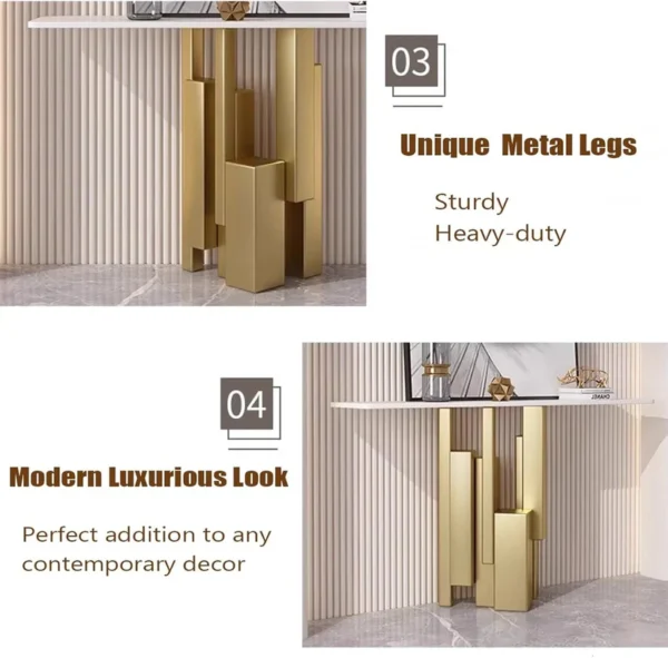 Modern Console Table - 160CM - Gold - Image 6