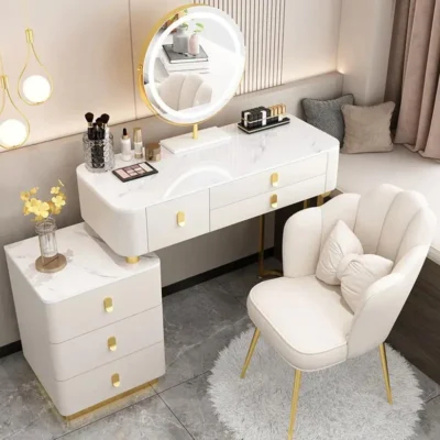Modern Dressing Table Marble Top 120 CM White