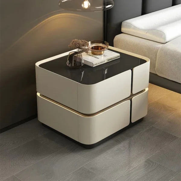 Modern Minimalist Bedside Table with Storage - Image 3