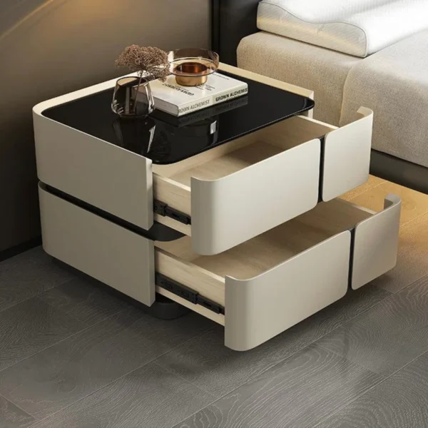 Modern Minimalist Bedside Table with Storage - Image 2