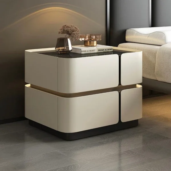 Modern Minimalist Bedside Table with Storage - Image 5