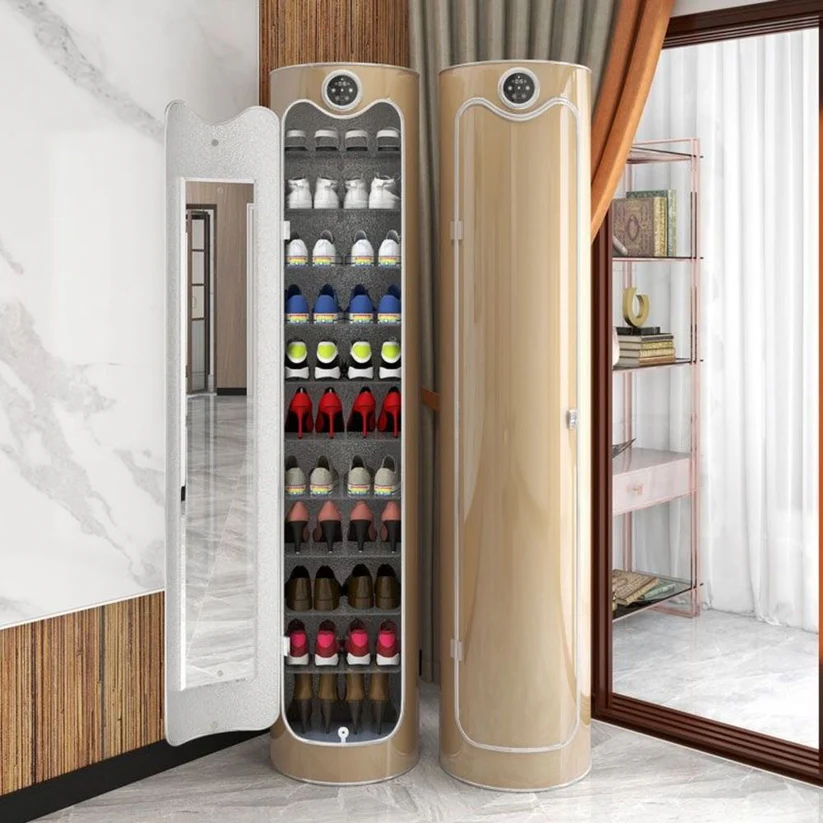 Shoe Cabinet with Ozone Sanitizer – Tall Mirror Door, Advanced Shoe Storage & Disinfection Solution - 212*45CM - Multiple Colors . - Image 8