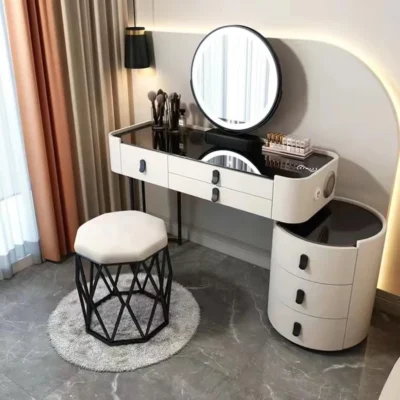 Smart Beauty Dressing Table With LED Mirror and Chair,120CM