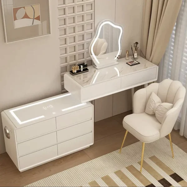 Smart Vanity Table - Dressing Table With LED Mirror and Chair 200cm