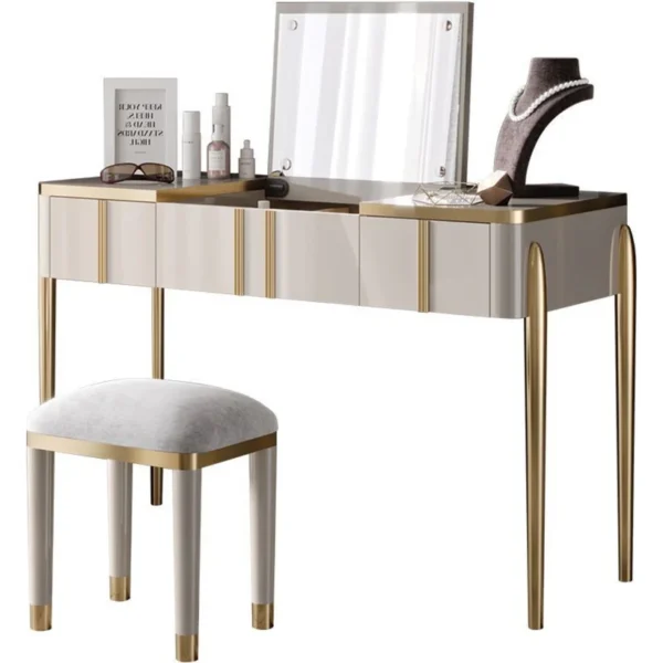Dresser - Vanity Dressing Table Crème White 103 Cm - Image 2