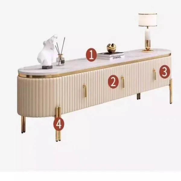 Coffee Tables - Marble Top - Golden Legs - Image 3