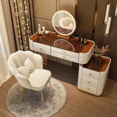 Vanity Table -Pure Beauty Dresser With Glass Top And Led Mirror 120cm