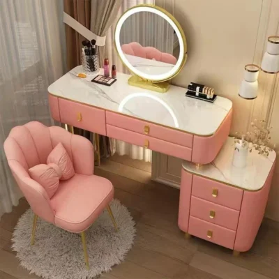 Vanity Table - Calm Beauty Dressing Table Marble Top 120cm Pink
