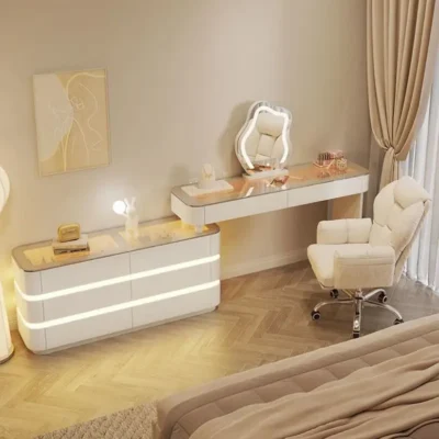 Vanity Table - Glass Top Adjustable 120cm To 220CM