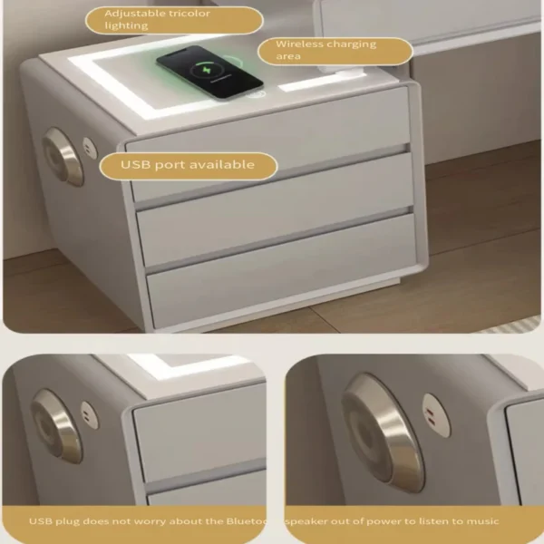 Smart Vanity Table - Dressing Table With LED Mirror and Chair 200cm - Image 2