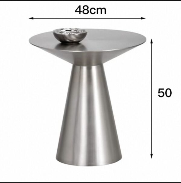 Creative Round Coffee Table - Grey Color Stainless Steel - Image 2