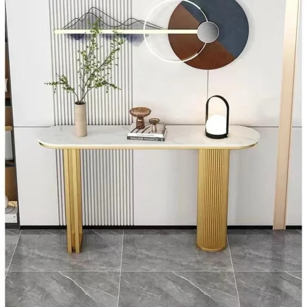 Console Table Black Frame With Black Marble 140Cm - Image 2