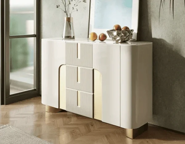 Luxury Console Table Crème with golden Accent 160cm - Image 3
