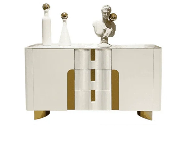 Luxury Console Table Crème with golden Accent 160cm - Image 2