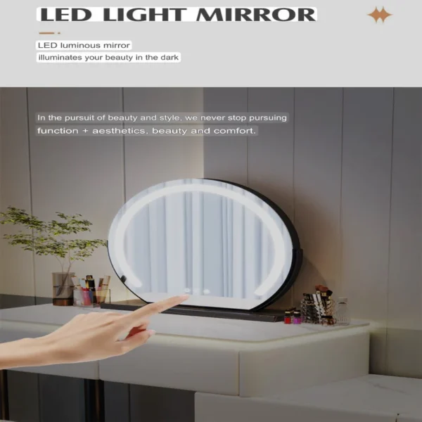Vanity Table - Lonely Swan Dressing Table -Led Light 120cm - Image 7