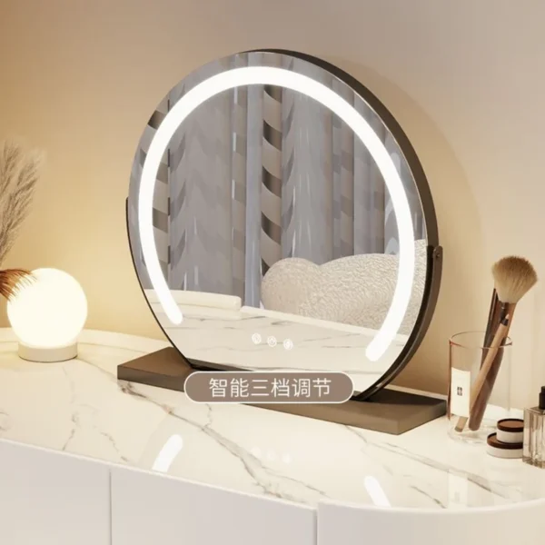 Vanity Table - Cool Beauty Dressing Table With chair- Rounded Cabinet 120cm - Image 4