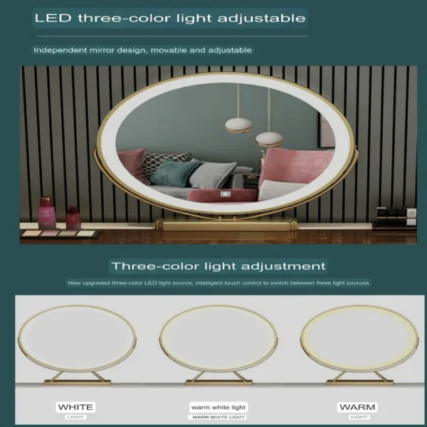 Vanity Table - Durable Beauty Dresser With Led Mirror 120cm - Image 5