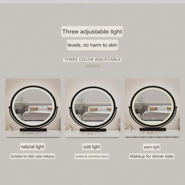 Smart Beauty Dressing Table With LED Mirror and Chair, 120cm - Image 3